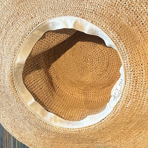 NWT Mar y Sol Grace Raffia Crocheted Sun Hat Sand Brown Tan - Picture 8 of 8